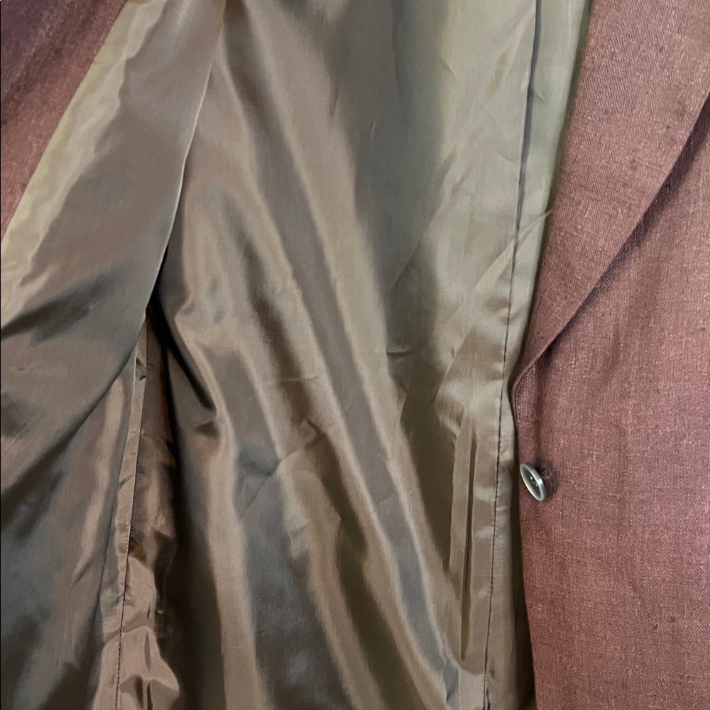 Vintage Harve Benard Chocolate Brown Linen Long Sleeve Blazer Size 4 Tall - Picture 5 of 7